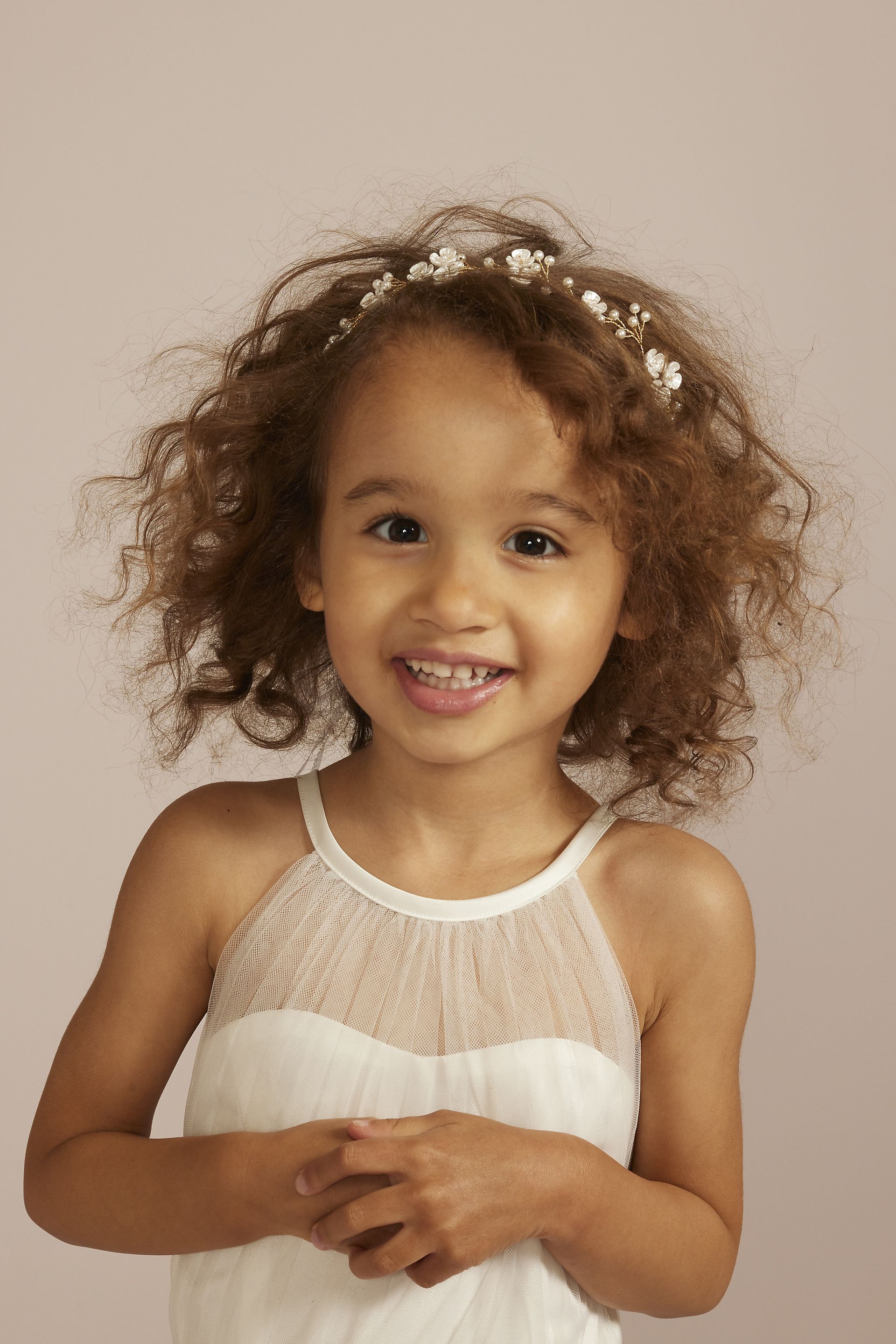 Picture of Gold Vine Tie-Back Flower Girl Headband