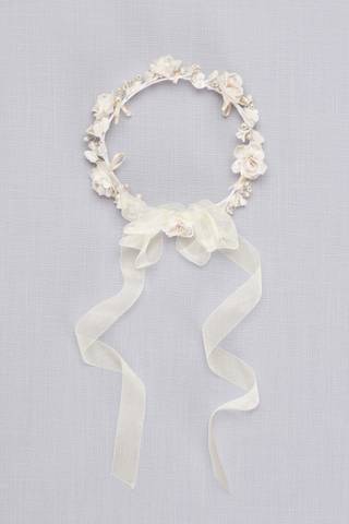 Picture of Champagne Pearl Flower Girl Crown