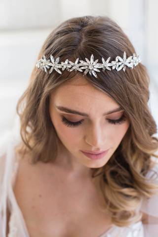 View Brides and Hairpins Swarovski Crystal Sunburst Halo with Combs in all available color and sizes Picture of Swarovski Crystal Sunburst Halo with Combs