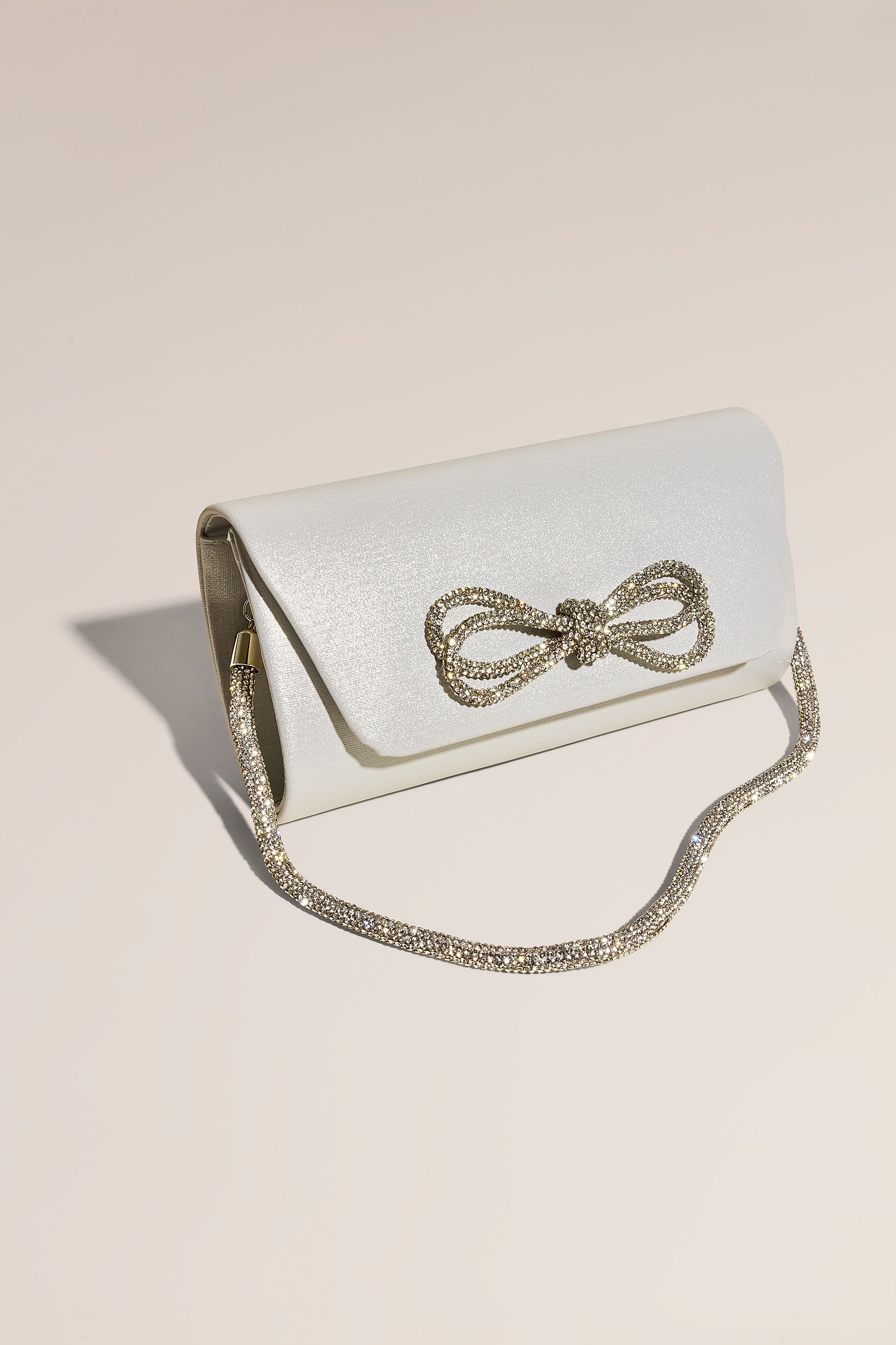 Picture of Satin Clutch With Thin Rhinestone Bow