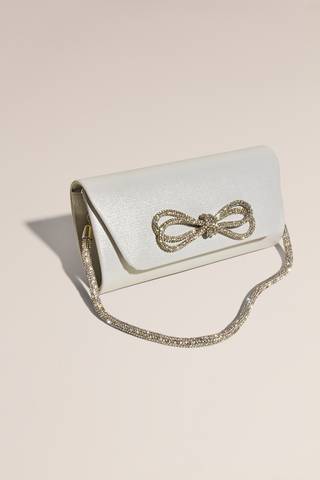 Picture of Satin Clutch With Thin Rhinestone Bow