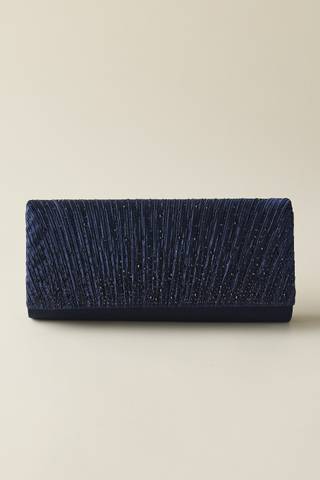 View Oleg Cassini Pleated Satin Crystal Embellished Bag in all available color and sizes Picture of Pleated Satin Crystal Embellished Bag