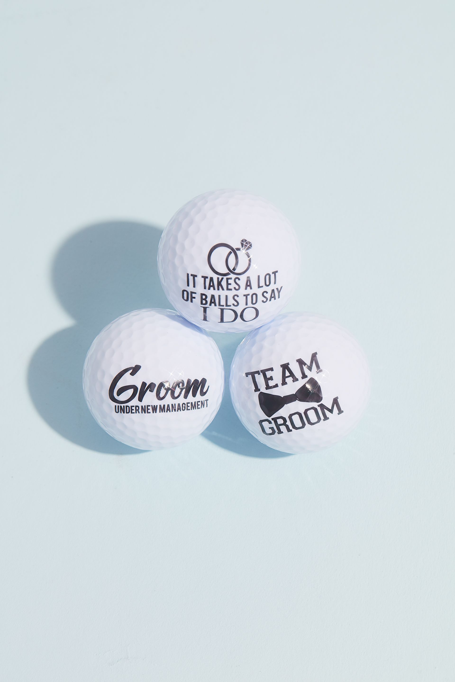 Hooray Team Groom Golf Ball Gift Set in White David’s Bridal
