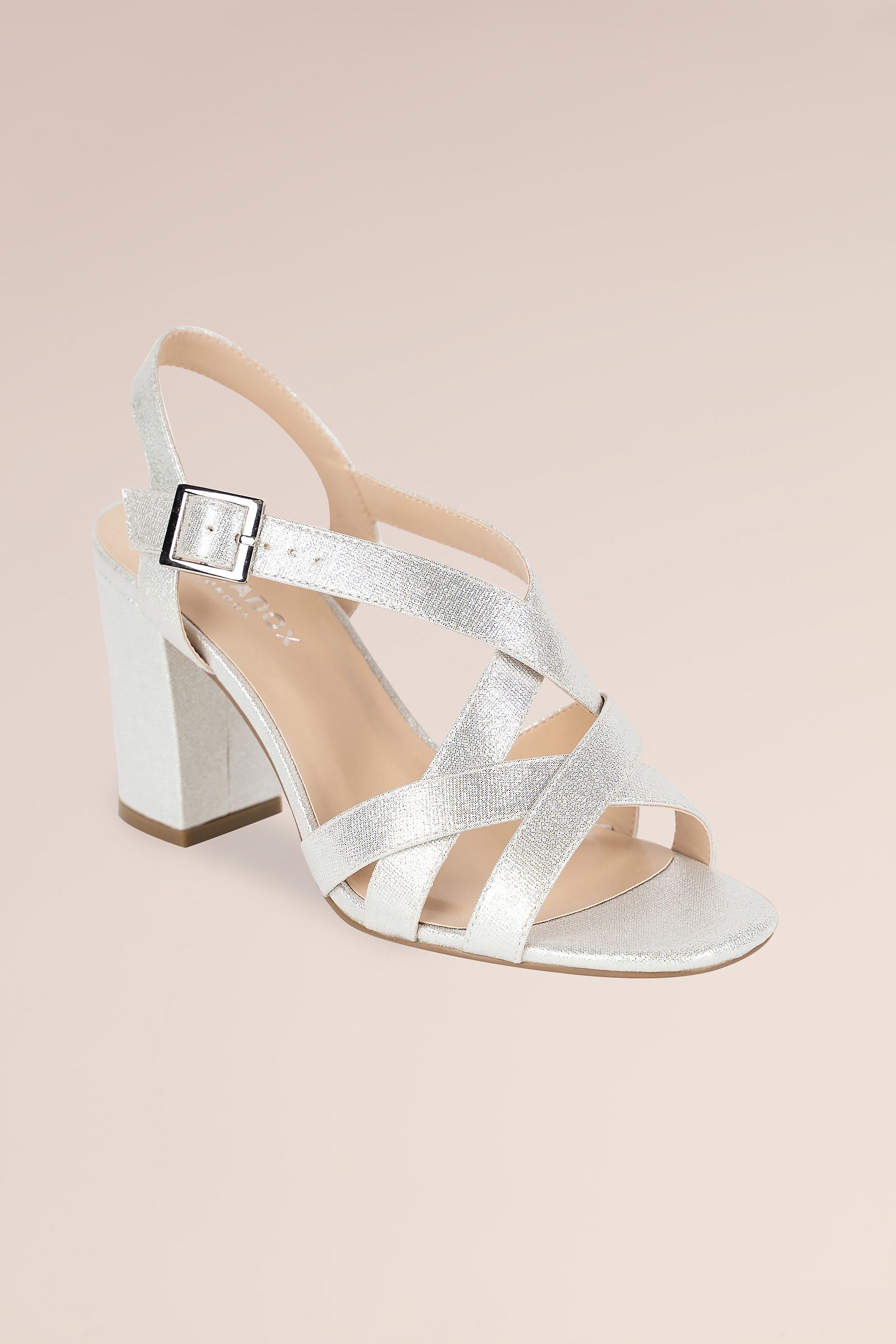 Picture of Hilde Shimmer Cross Strap High Block Heels