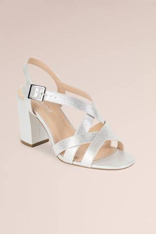 Picture of Hilde Shimmer Cross Strap High Block Heels