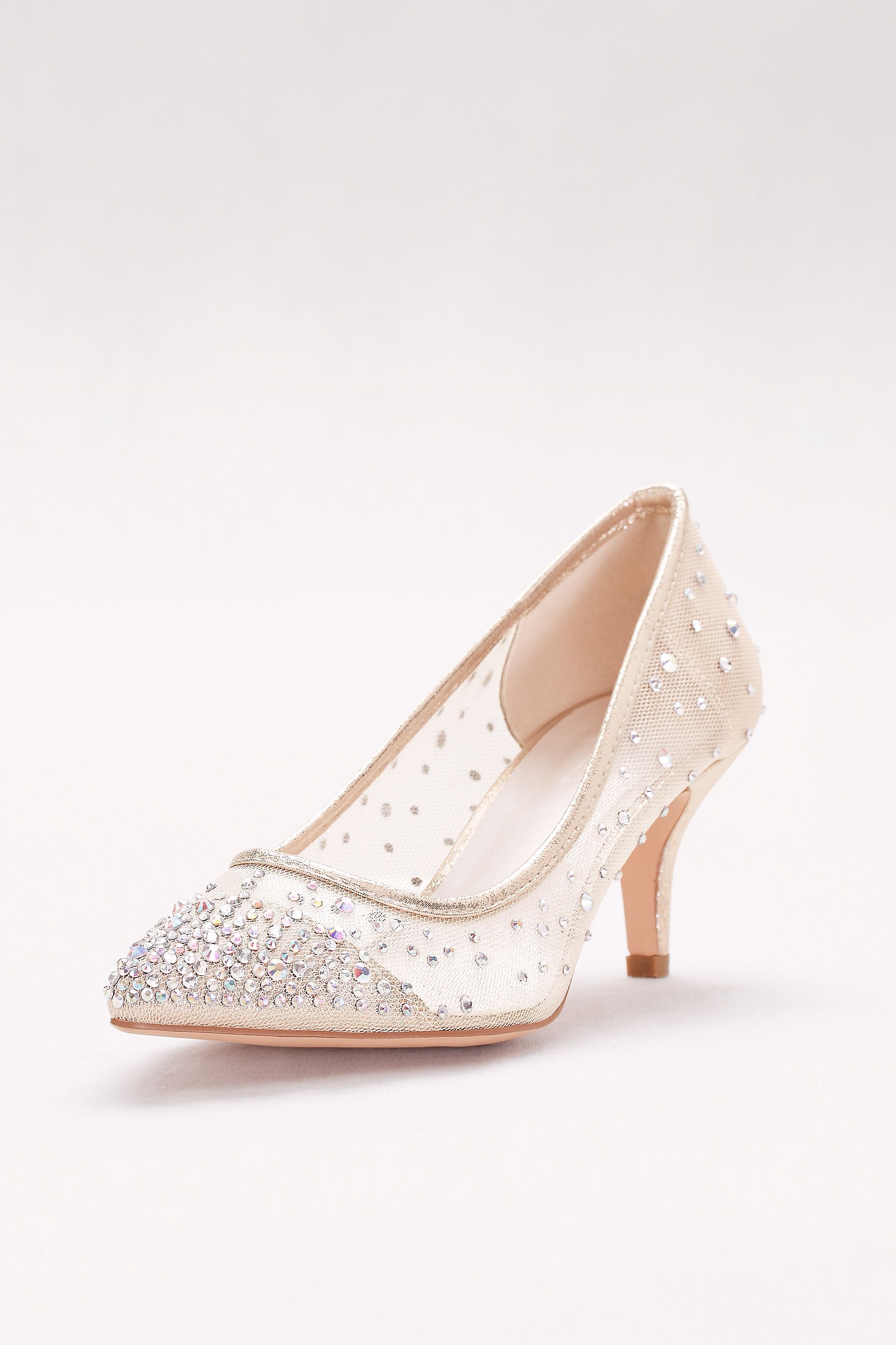Picture of Mid-Heel Mesh Pointed-Toe Pumps