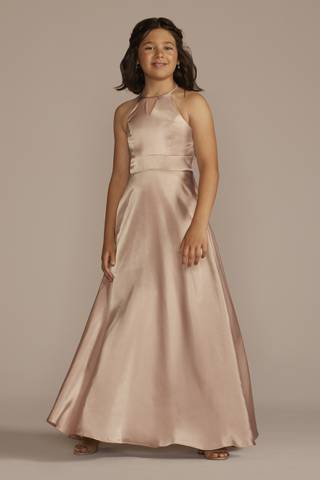 Picture of Charmeuse High-Neck Junior Bridesmaid Dress