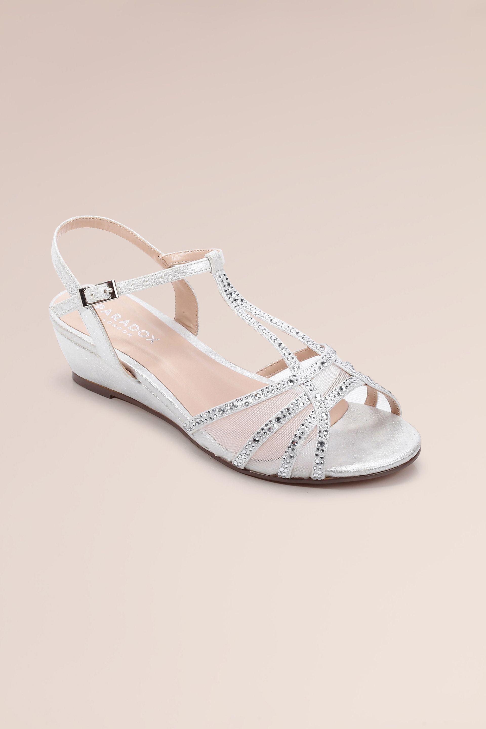 Picture of Jilly Glitter T-Strap Wedge Sandals