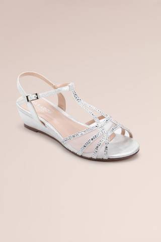 Picture of Jilly Glitter T-Strap Wedge Sandals
