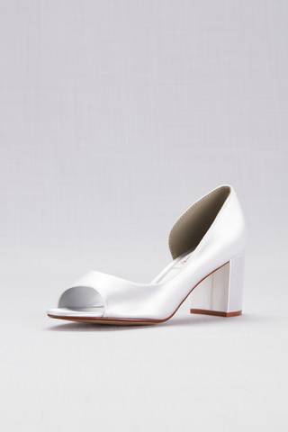 Picture of Dyeable Satin D'Orsay Block Heel Peep-Toes