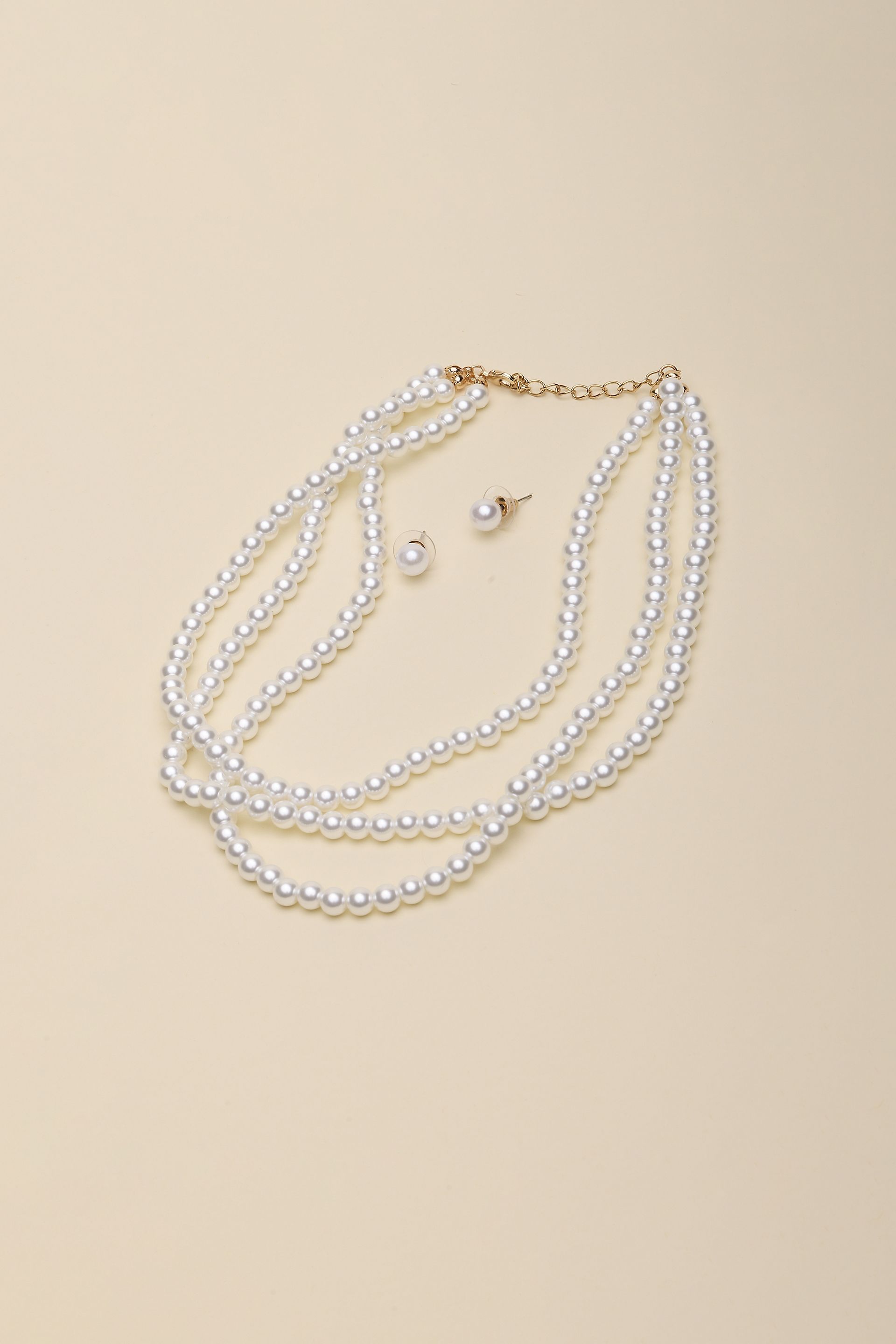 Picture of Layered Pearl Choker and Earring Set