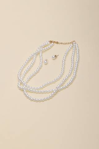 Picture of Layered Pearl Choker and Earring Set