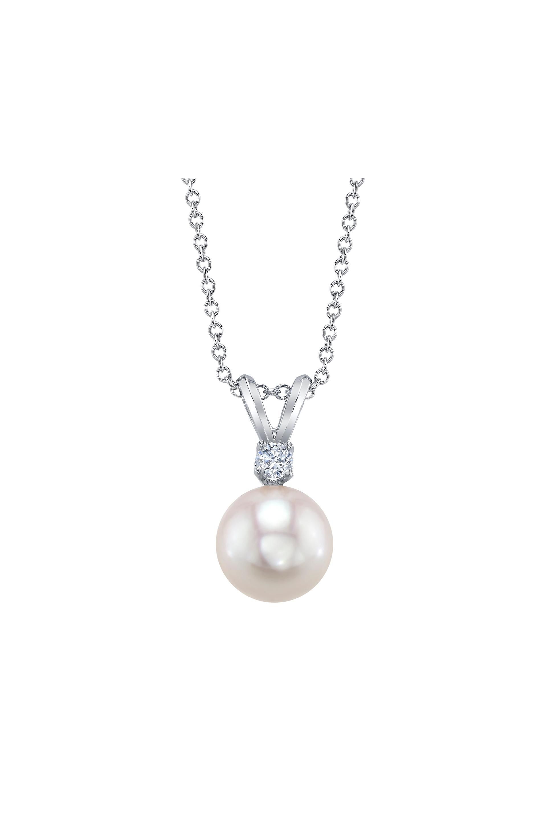 Picture of Akoya Pearl  Diamond Classic Pendant