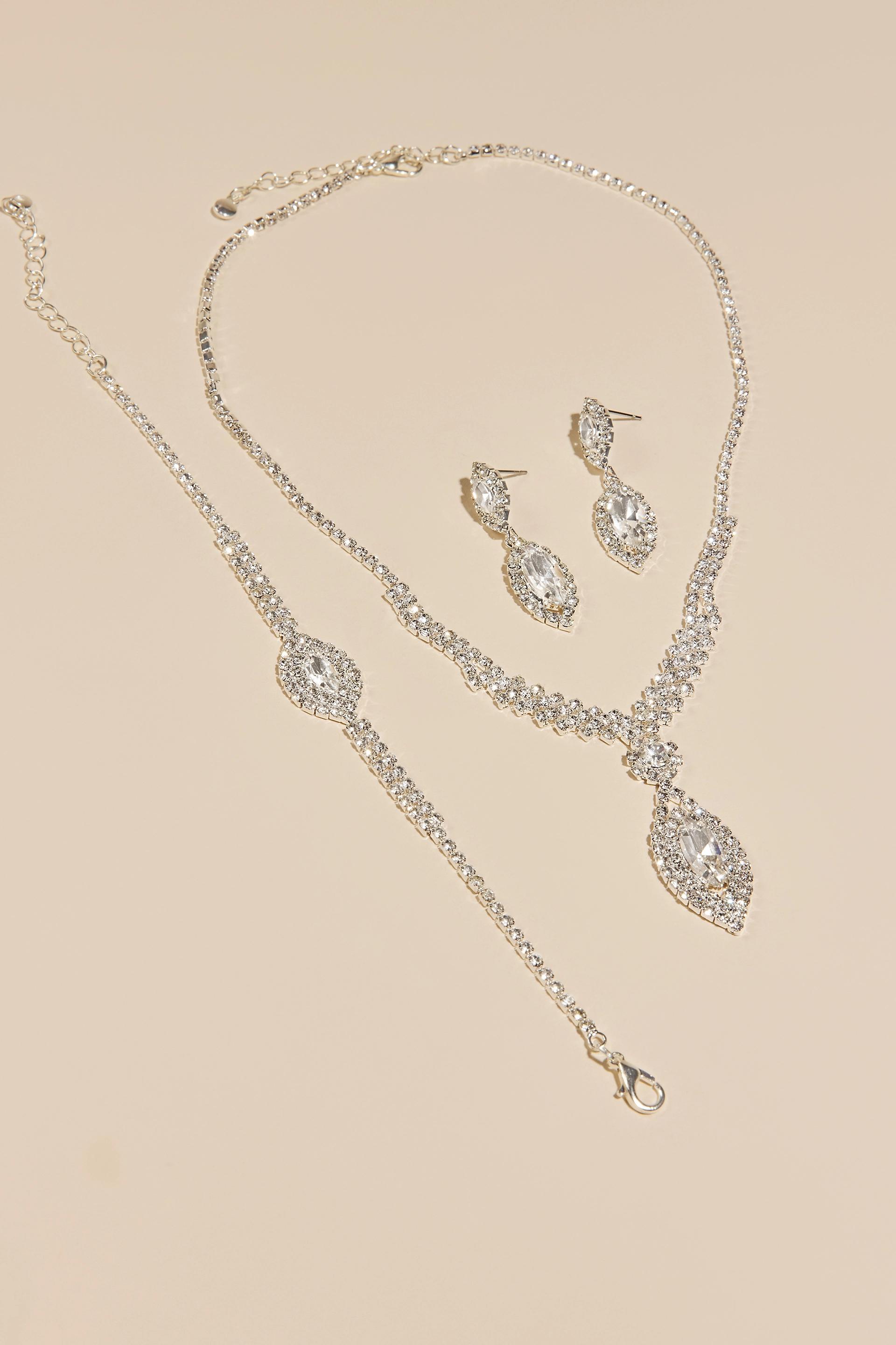 Picture of Rhinestone and Cubic Zirconia 3-Piece Jewelry Set