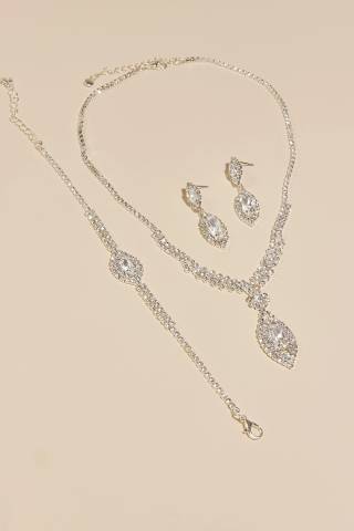Picture of Rhinestone and Cubic Zirconia 3-Piece Jewelry Set