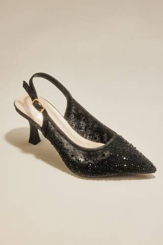 Picture of Crystal Embellished Mesh Slingback Heels