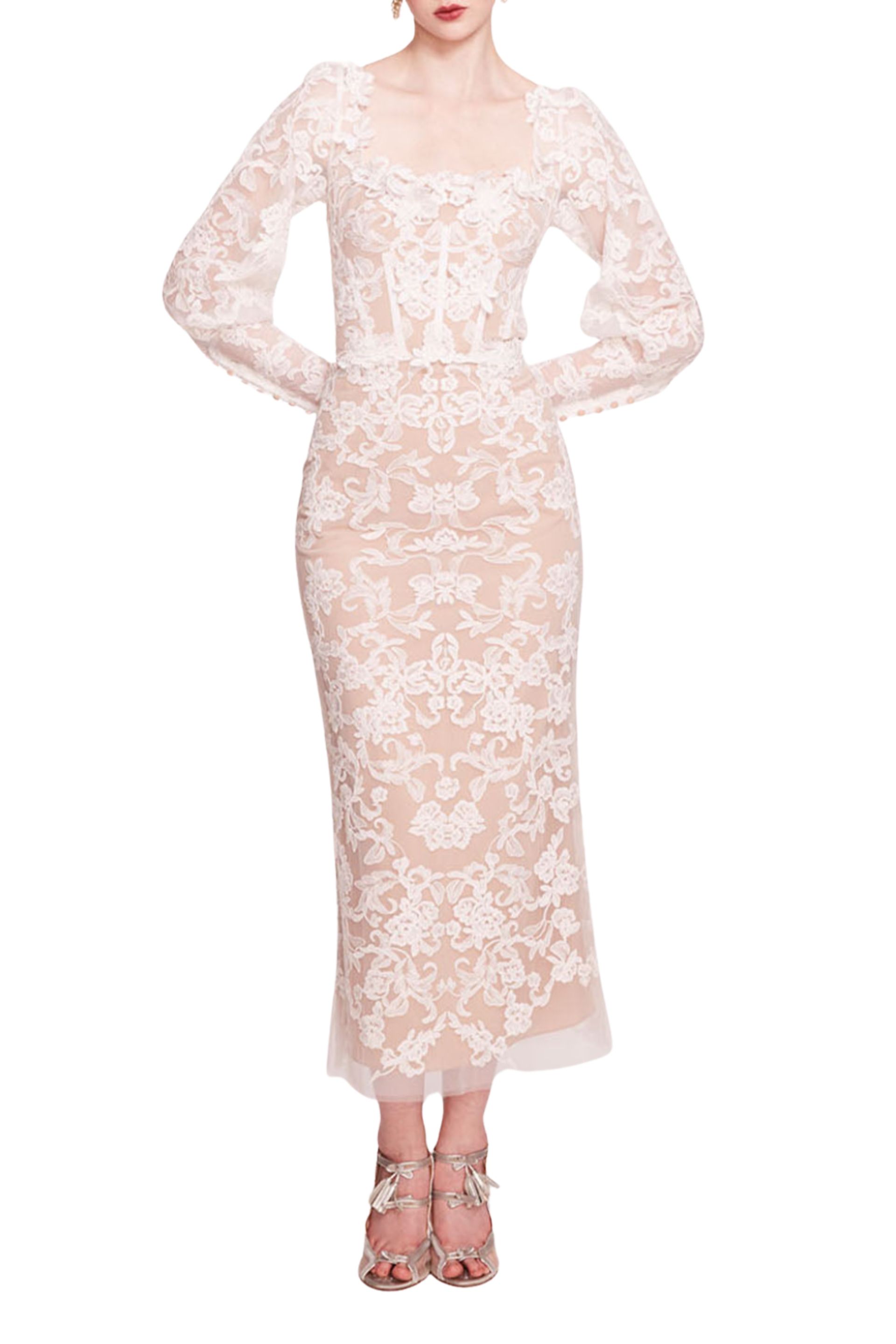 Picture of Long Sleeve Corded Midi Dress