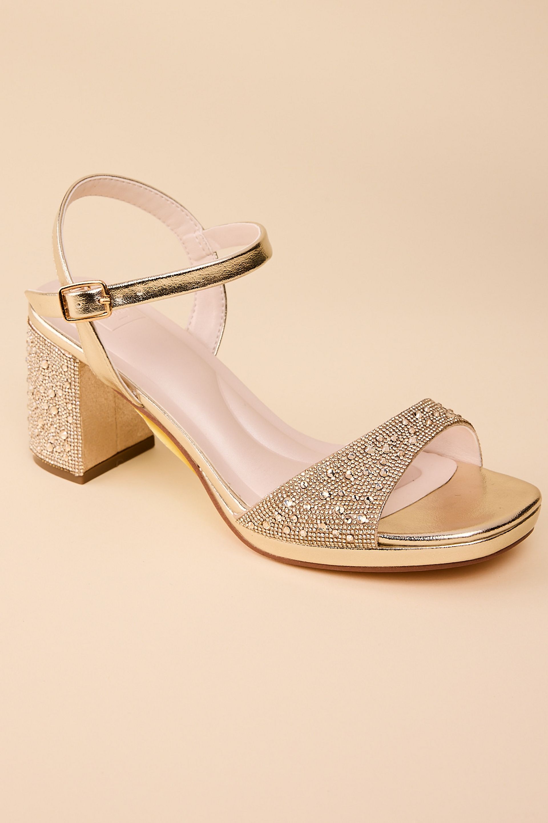Picture of Mid Block Heel Glitter Sandals