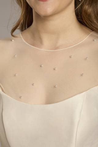 Picture of Scattered Pearl Tulle Long-Sleeve Topper