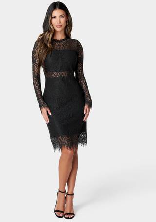 black formal dress with sleeves Classy Elegant Long Sleeve Party Gown jkprom Wedding Guest Women's Black Formal Dresses &