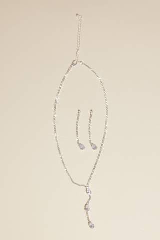 Picture of Cubic Zirconia and Rhinestone Pear Y-Neck Set
