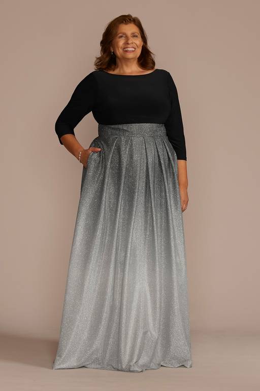 metallic silver dress plus size Formal Dress Silver Metallic Plus Size Dress Silver Plus Size Dresses La  Femme