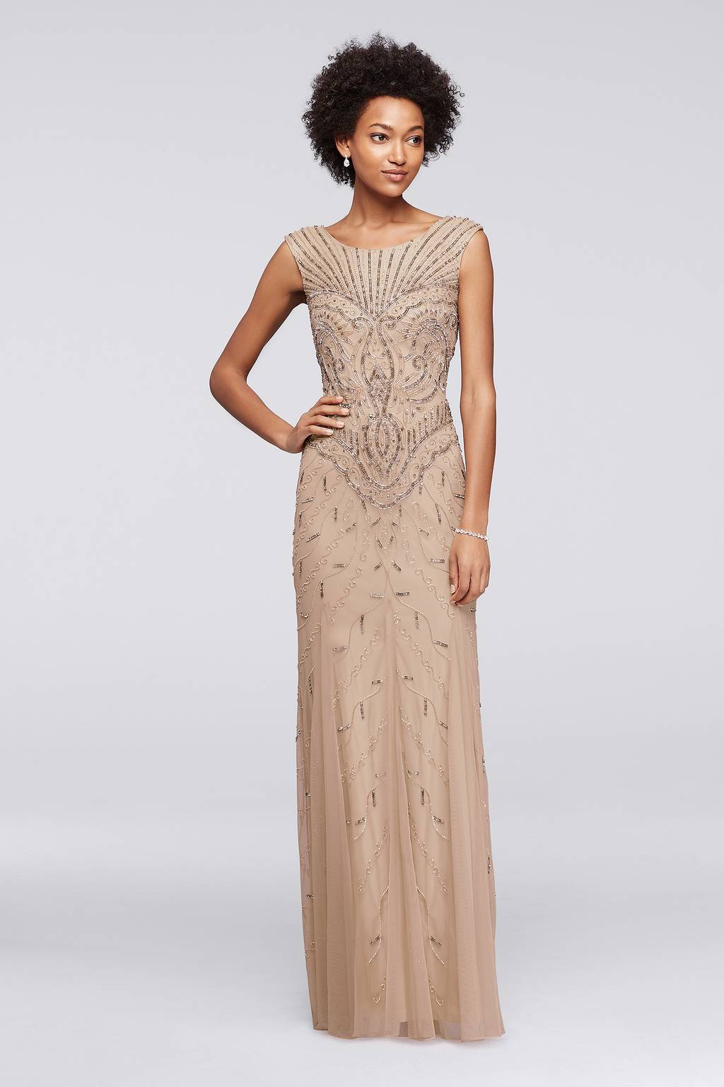 art deco beaded dress Lady Black Tie - 4226 - Primavera - Deco-inspired Mini back adds sophistication Long Beaded Art Deco Dress
