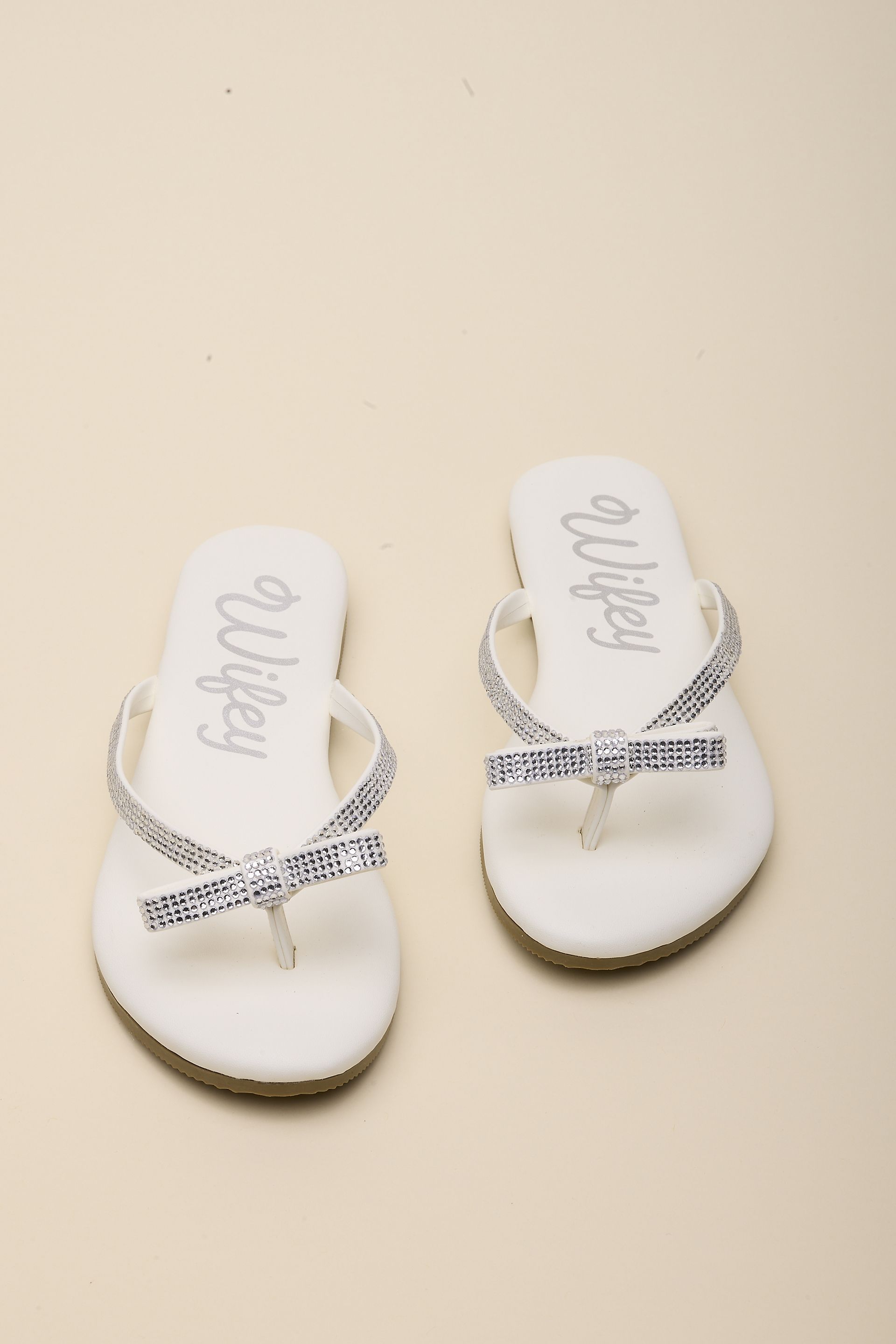 Picture of Wifey Rhinestone Bow Flip Flips
