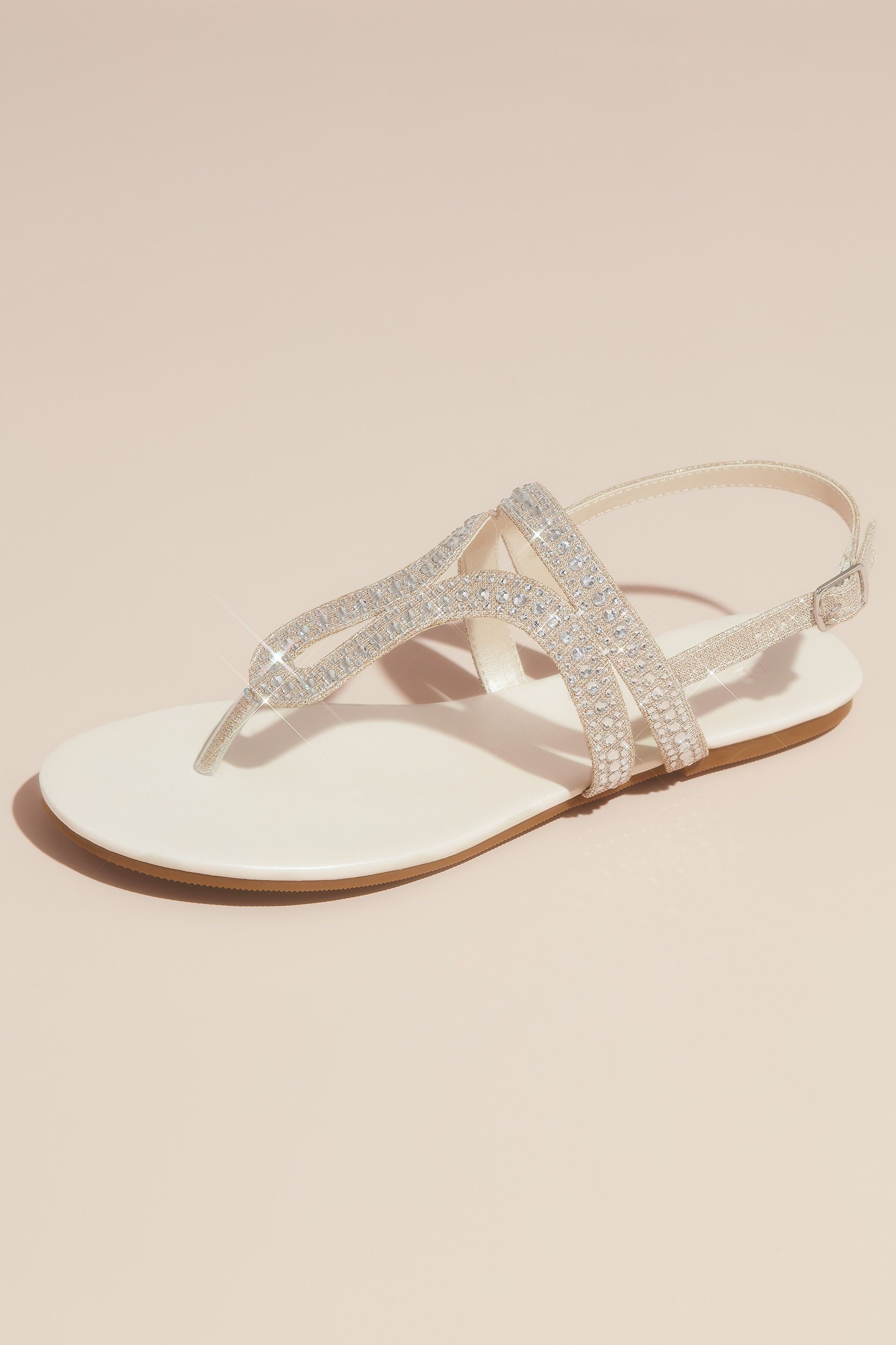 Picture of Crystal Embellished Glitter Flat Sandals