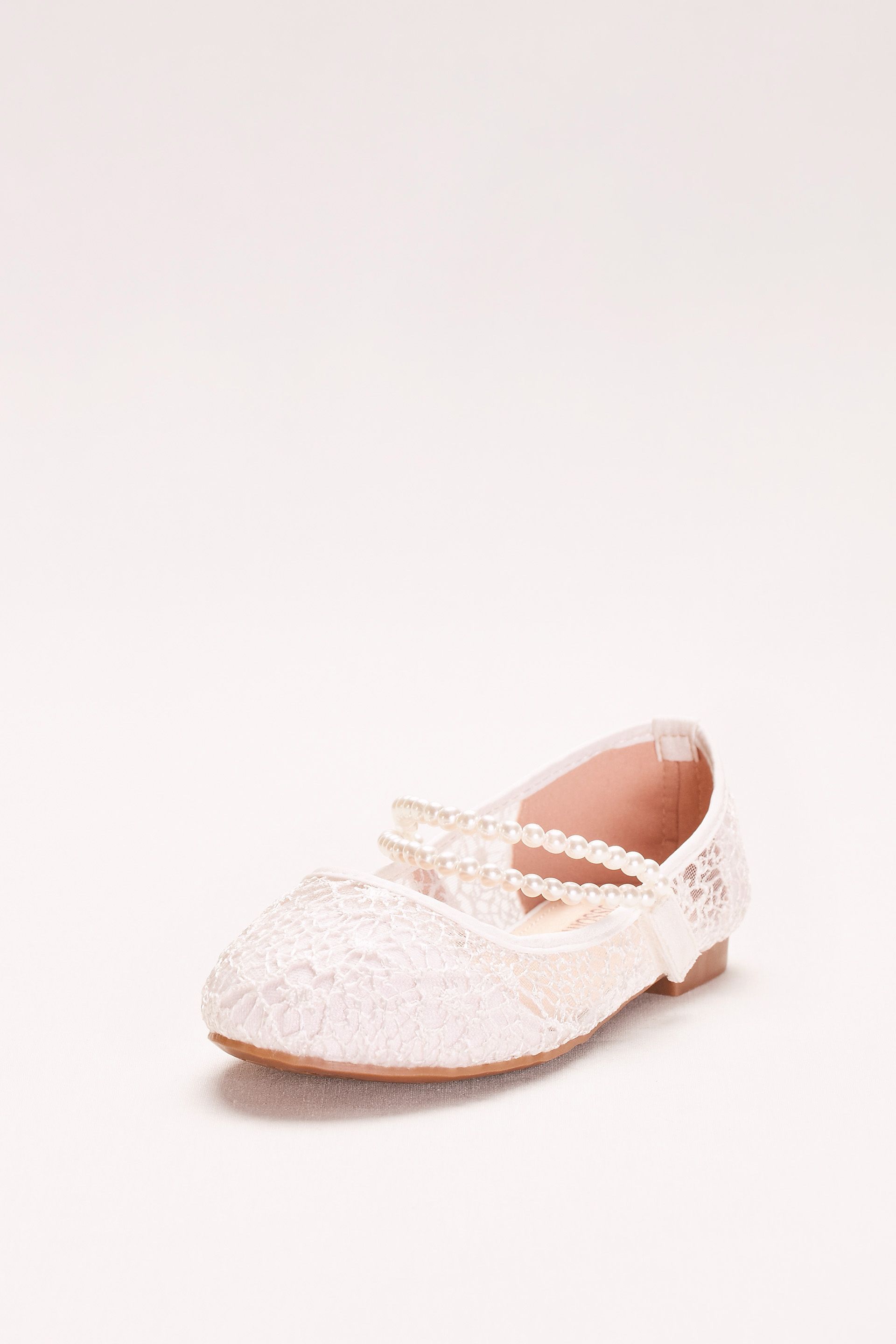 Picture of Girls Lace Mary Janes with Pearl Strap