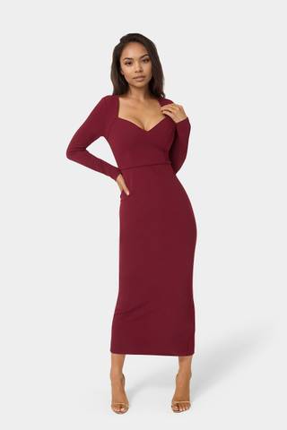 View Bebe Open Back Ankle Dress in all available color and sizes Picture of Open Back Ankle Dress