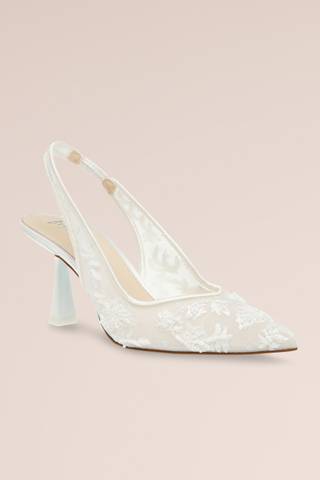 Picture of Mesh Flared Heels with Beaded Flowers