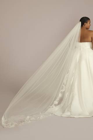 Picture of Lace Applique Tulle Cathedral Veil