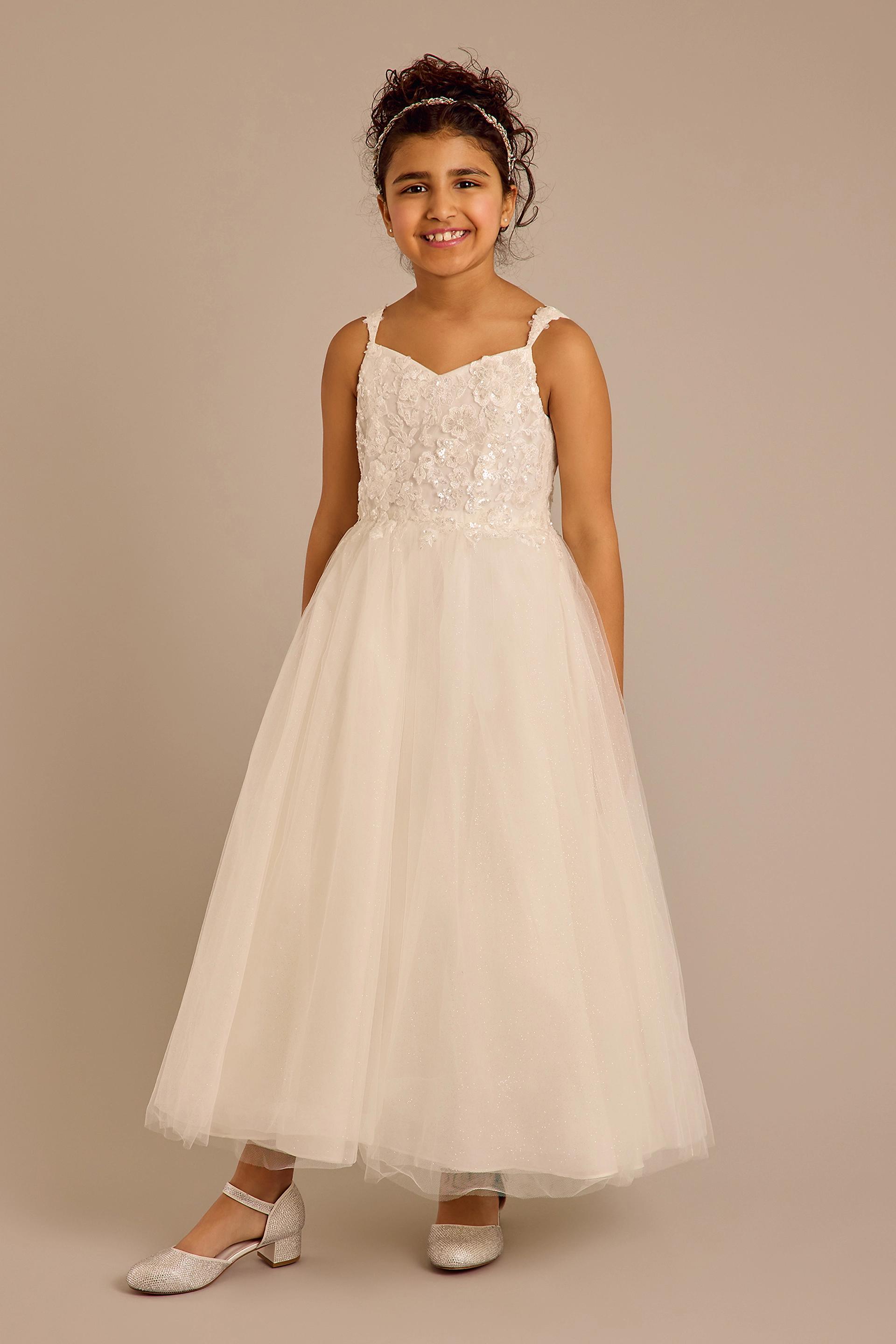 Picture of Tulle and Lace Applique Flower Girl Ball Gown