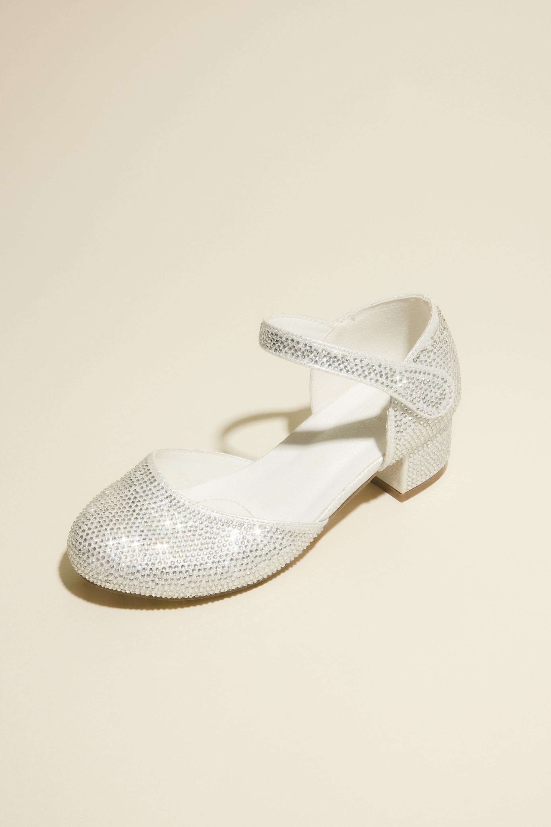 DB Studio Allover Crystal Mary Jane Flower Girl Shoes in White Size: 11Y David's Bridal