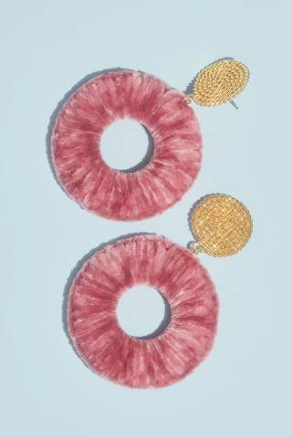 Picture of Velvet-Wrapped Hoop Earrings
