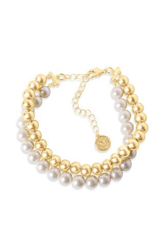Picture of Martha Stewart Two Strand Pearl and Gold Bracelet