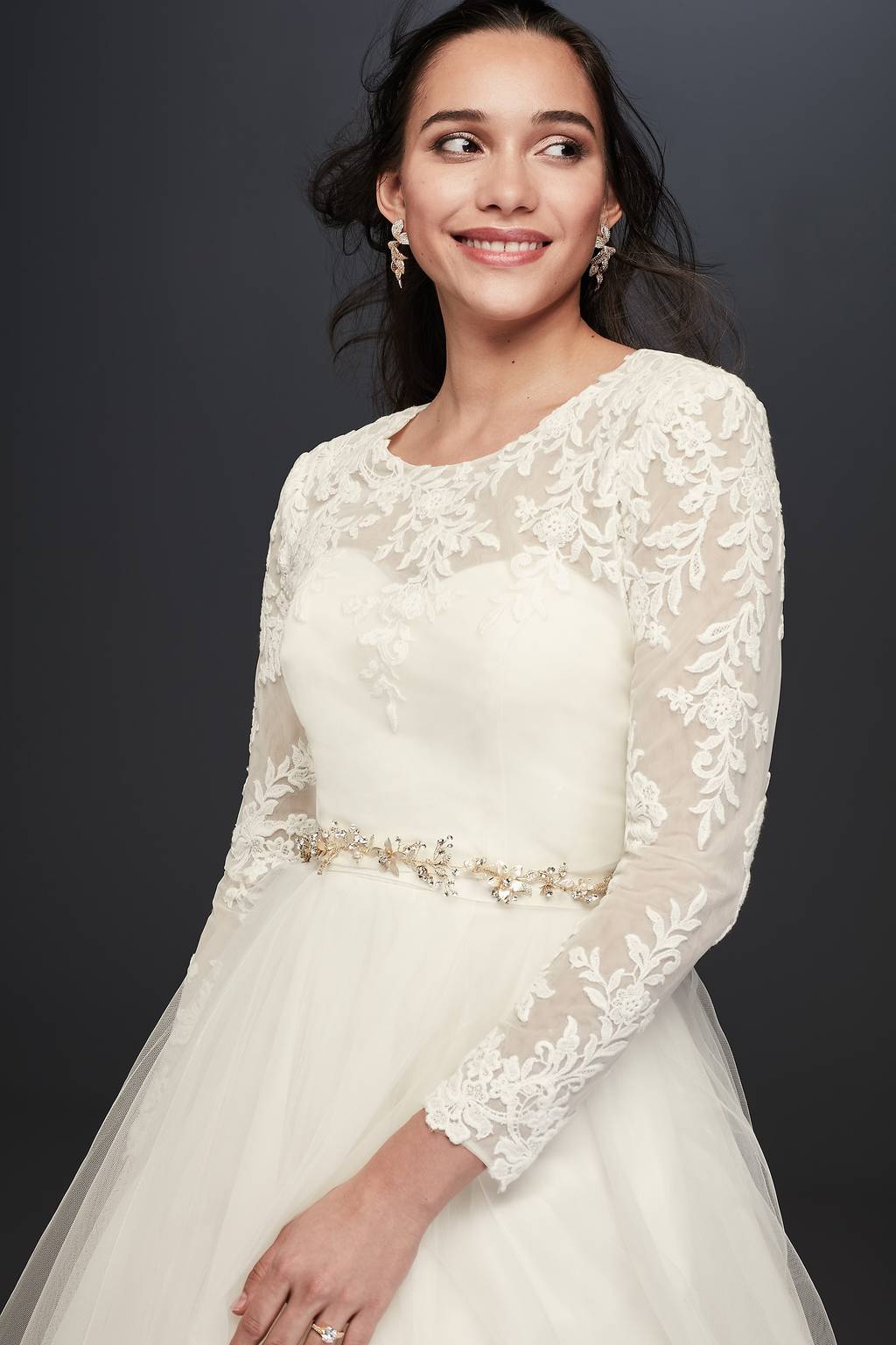 wedding dress long sleeve topper French Lace Bridal Gown High collar is for a sophisticated look along with the open back for the comfortable fit ERIKA #6 / Bridal Lace
