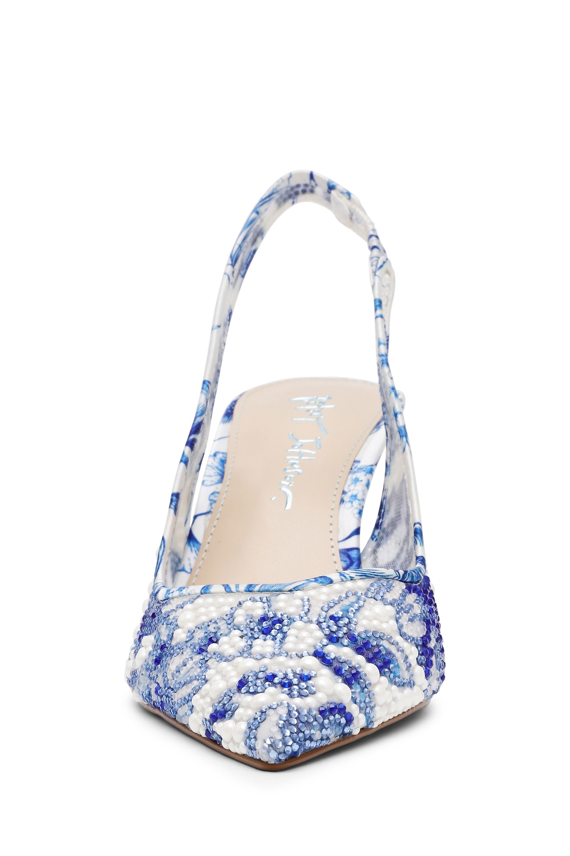 Picture of Floral Embellished Slingback Heels