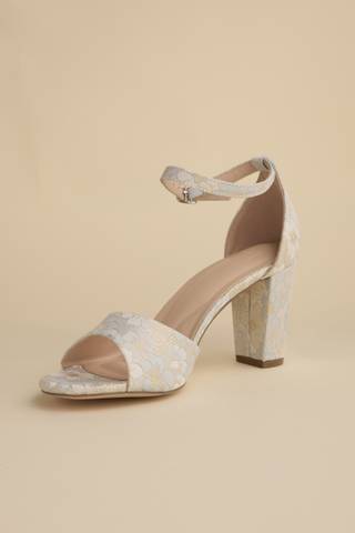 Picture of Floral Brocade Block Heel Sandals