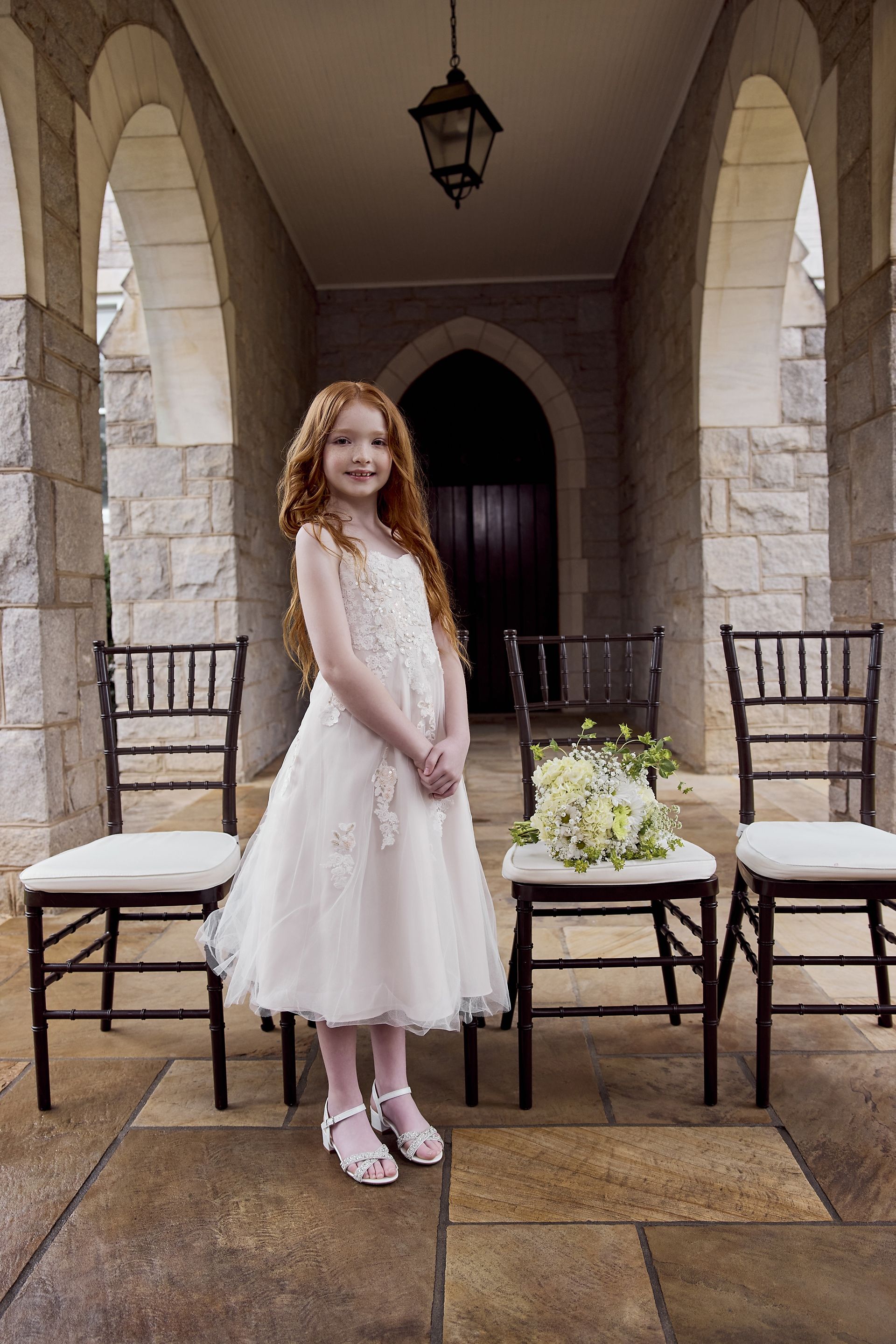 Picture of Embroidered Applique Ball Gown Flower Girl Dress