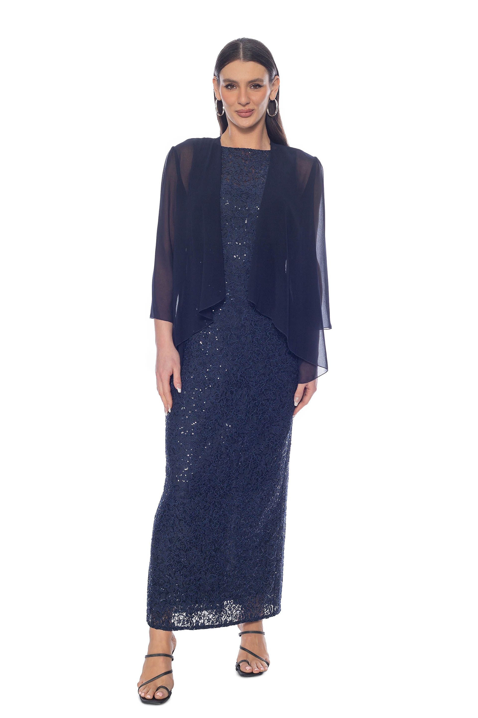 Picture of Sequin Lace Sheath Dress with Jacket