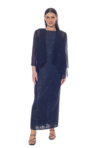 Picture of Sequin Lace Sheath Dress with Jacket