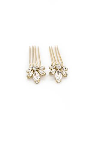 View Brides and Hairpins Swarovski Crystal Marquise Flower Mini Comb Set in all available color and sizes Picture of Swarovski Crystal Marquise Flower Mini Comb Set