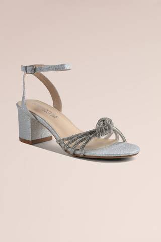 Picture of Block Heel Sandals with Knotted Crystal Strap