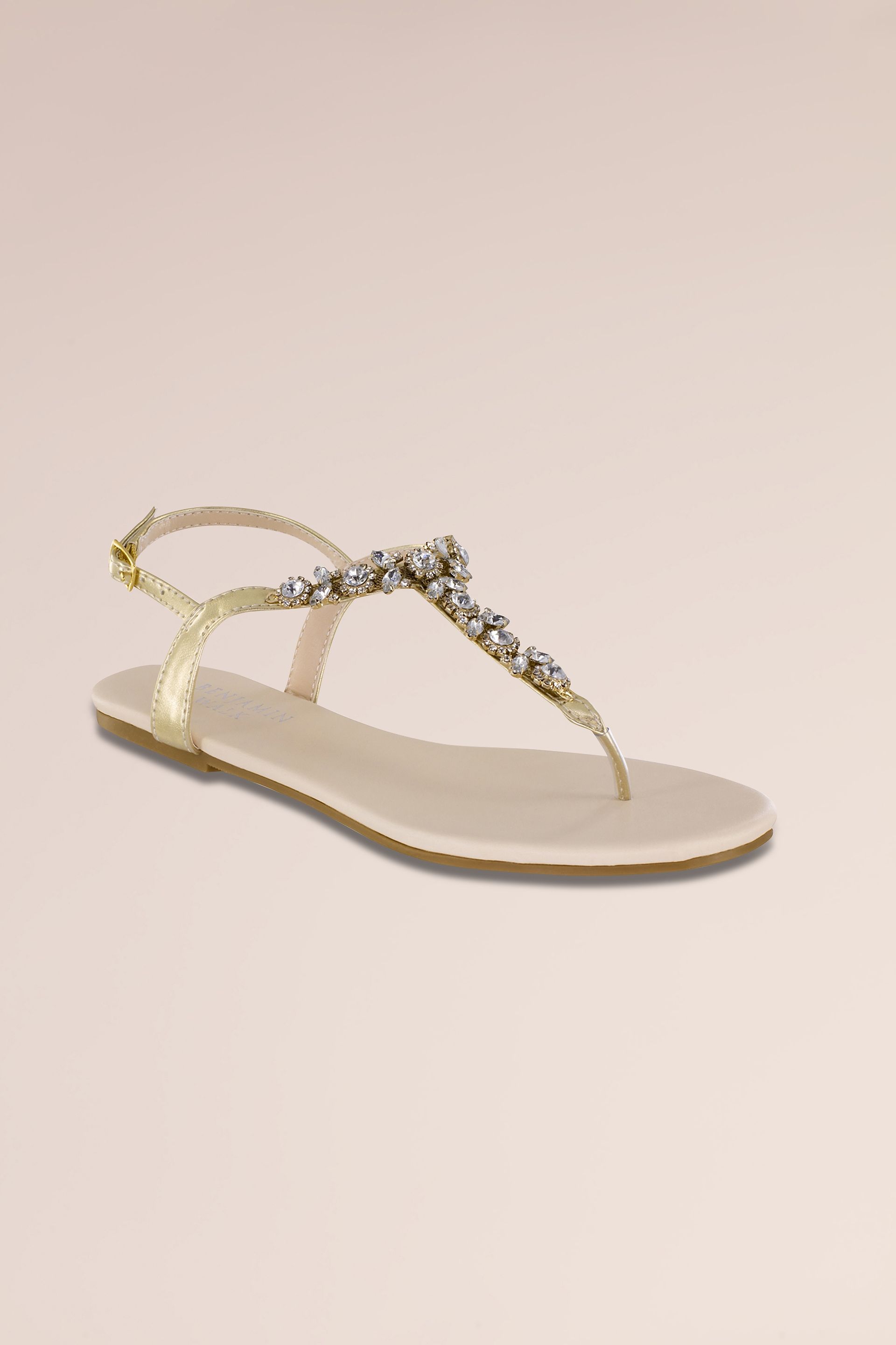 Picture of T-Strap Thong Flat Sandals with Stones