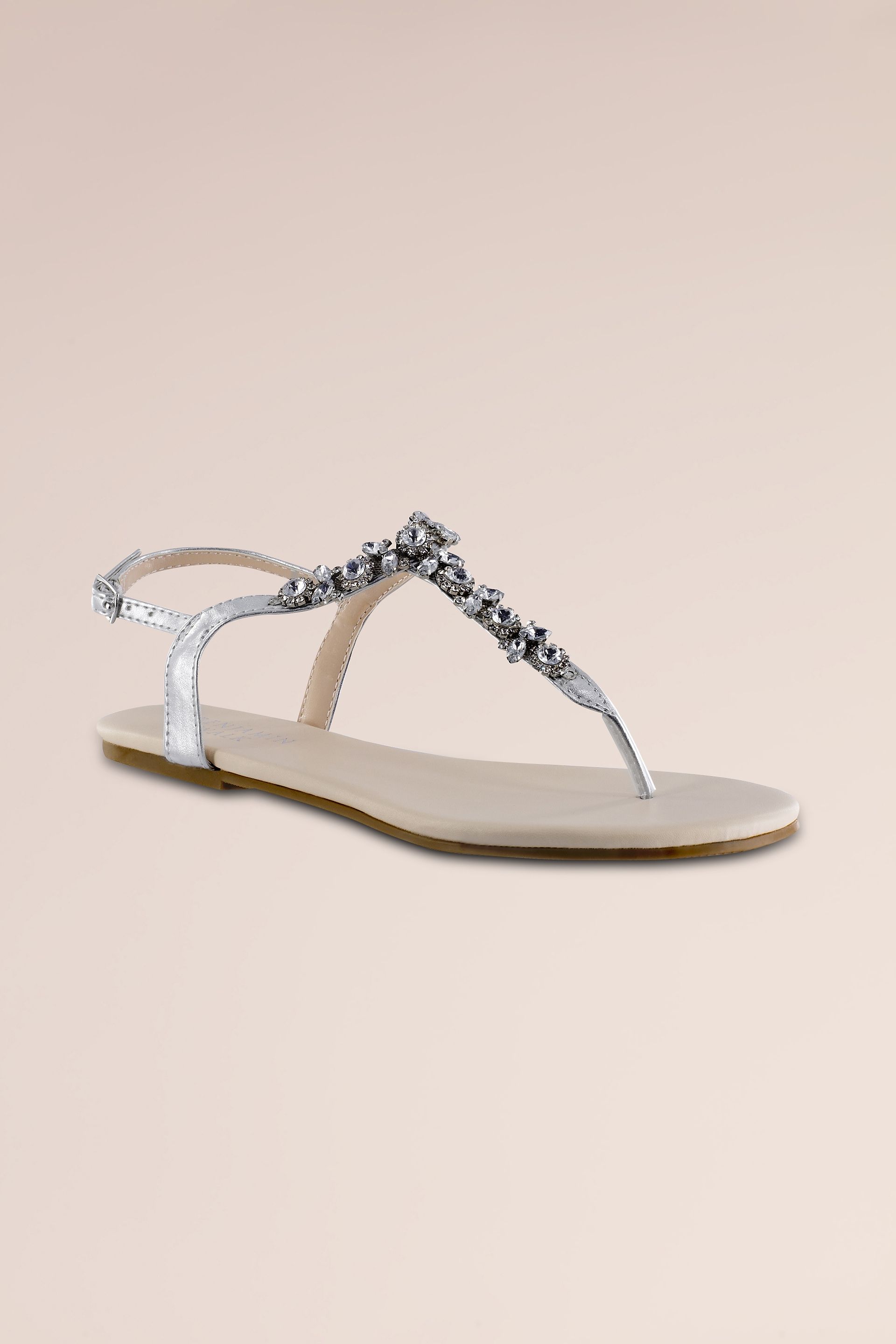 Picture of T-Strap Thong Flat Sandals with Stones