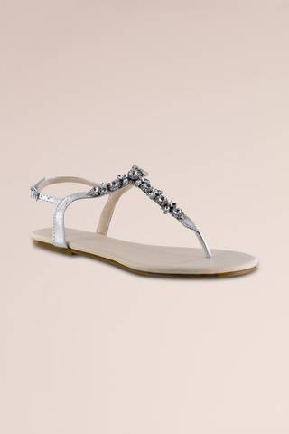 Picture of T-Strap Thong Flat Sandals with Stones