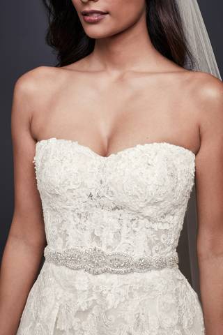 Picture of Graduated Scallops Beaded Satin Sash