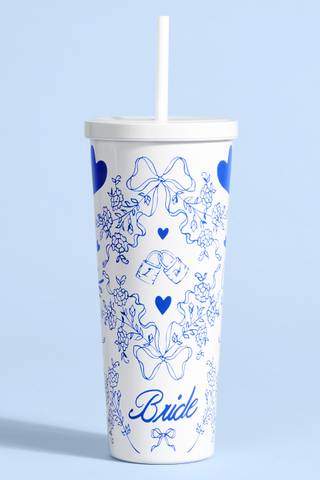Picture of Something Blue Bride Tumbler with Straw